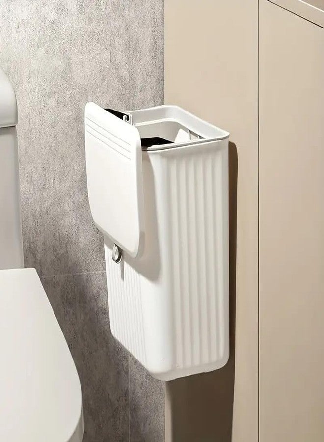 KPTON سلة مهملات بلاستيكية معلقة من KPTON للمطبخ بغطاء مزدوج الجوانب، صندوق تخزين يُثبت على باب خزانة المطبخ، صندوق نفايات موفر للمساحة للاستخدام في المطبخ والحمام - ألوان متعددة - Image 5